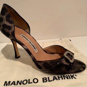 Manolo Blahnik Animal Print D'Orsay Pumps size 38